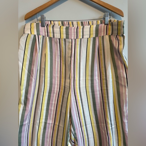 Addition Elle Satin Multicolor Striped Pajama Set | Size 1X/2X - Picture 9 of 12